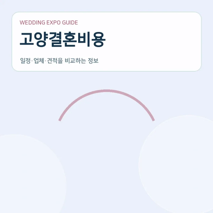고양결혼비용